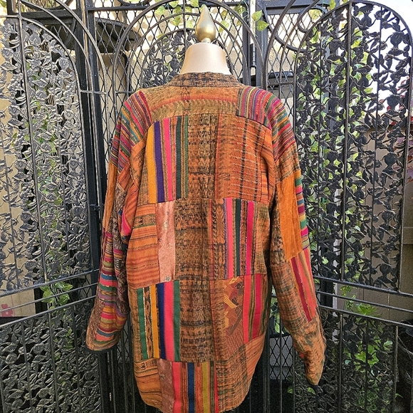 Vintage Multicolor Patchwork Oversized Boho Jacket - Picture 5 of 8